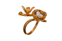 Anillo Nido y Paloma Oro